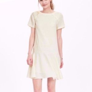 Banana Republic Ivory Drop-Waist Crepe Shift Dress